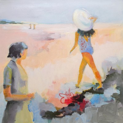 RUTH LUNDRING - HELLO FRIENDS - OIL - 30 X 30
