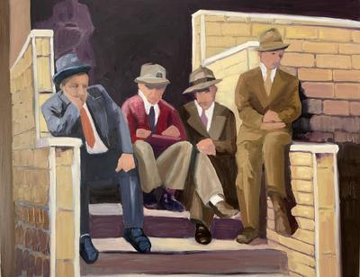 BARBARA THOMPSON - DA BOYS - OIL - 28 X 22