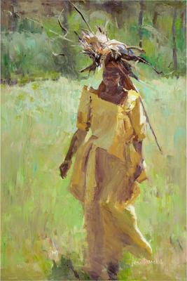 TONI DANCHIK - LADY IN YELLOW - OIL - 24 X 36