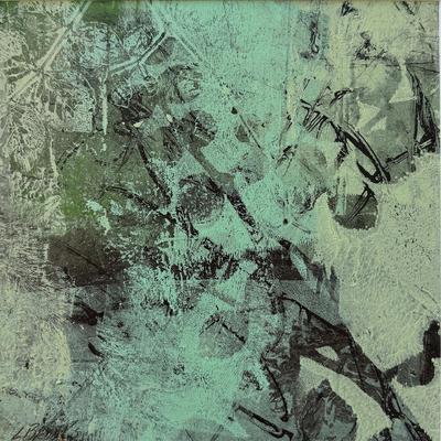 LINDA BROOKS - PEACE GARDEN - GELATIN PLATE MONOTYPE - 5.5 X 5.5