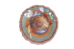 KARL TANI - ORANGE ROUND PLATE WITH CIRCLE SYMBOL - CERAMIC - 12 X 12.5 X 1