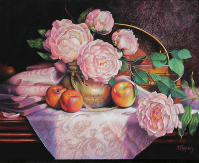 MARIE TIPPETS - SPRING PEONIES - PASTEL - 20 X 16