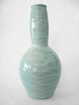 KAREN THAYER - TALL CELADON VASE - Ceramic - 7 X 15