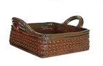 KAREN THAYER - SQUARE BASKET W/ HANDLES - CERAMIC - 10.5 X 4 X 8