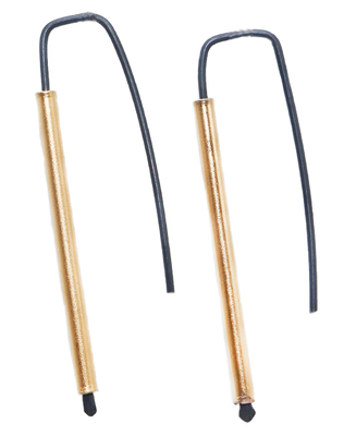 LILY TSAY - GOLD BAR WITH HAND FORMED WIRE EARRINGS - MIXED MEDIA