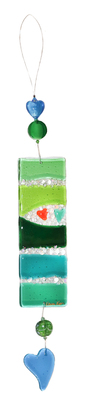 KAREN NAN - SHORT GREEN RAINBOW LIGHT CATCHER - GLASS - 2 x 16