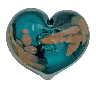APRIL WAGNER - HEART PAPERWEIGHT ENCHANTED - GLASS - 4.5 X 1.5 X4