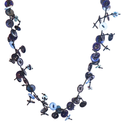 MERRY WENNERBERG - TIED BLUE BUTTON NECKLACE - MISC