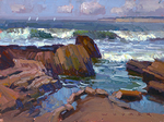 JIM WODARK - CRYSTAL COVE TIDE - OIL ON LINEN - 16 x 12