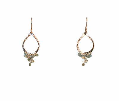 YED OMI - SMALL TEAR CONFETTI EARRING, GOLD FILLED - SILVER