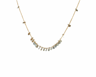 YED OMI - CLASSIC CONFETTI NECKLACE, 18", GOLD FILLED - SILVER