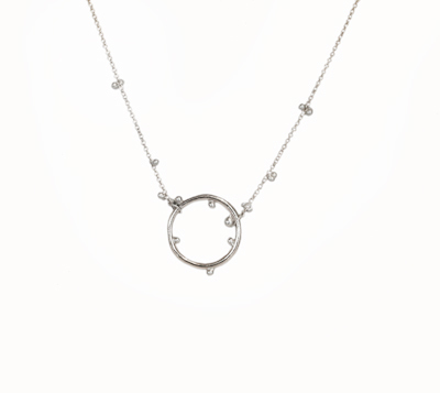 YED OMI - BULB CIRCLE NECKLACE, 18" - STERLING SILVER