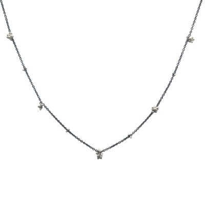 YED OMI - OXODIZED SILVER BABY BREATH NECKLACE - STERLING SILVER - 18"