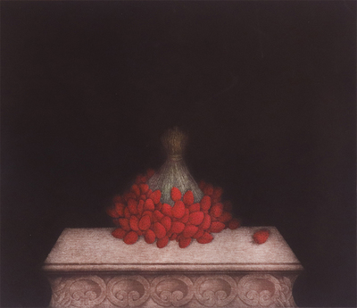 TOMOE YOKOI - STRAWBERRIES - MEZZOTINT - 13.5 X 12