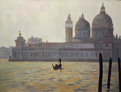 JIE ZHOU - MORNING SONG IN VENICE - OIL ON CANVAS - 34 X 26